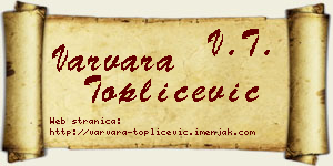 Varvara Topličević vizit kartica